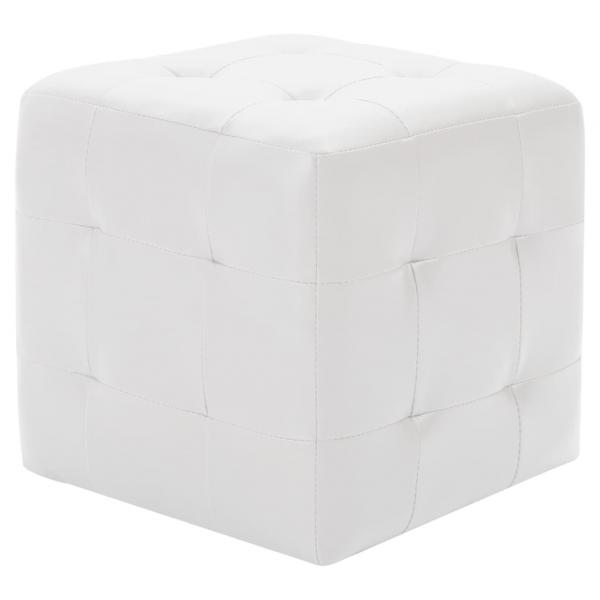 Pouf 2 Stk. Weiß 30x30x30 cm Kunstleder