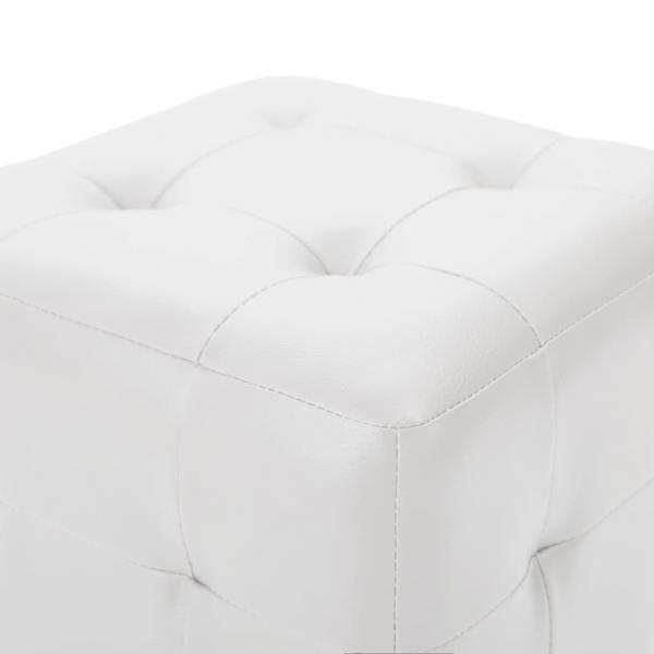 Pouf 2 Stk. Weiß 30x30x30 cm Kunstleder