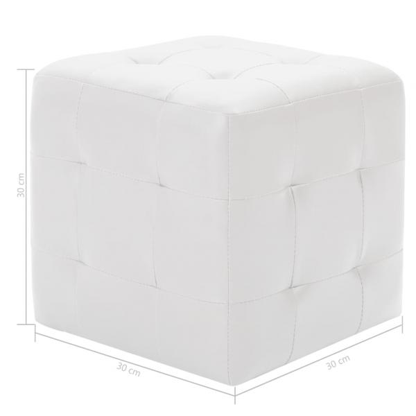 Pouf 2 Stk. Weiß 30x30x30 cm Kunstleder