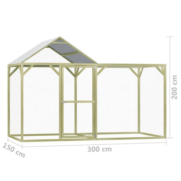 Hühnerkäfig 3x1,5x2 m Imprägniertes Kiefernholz