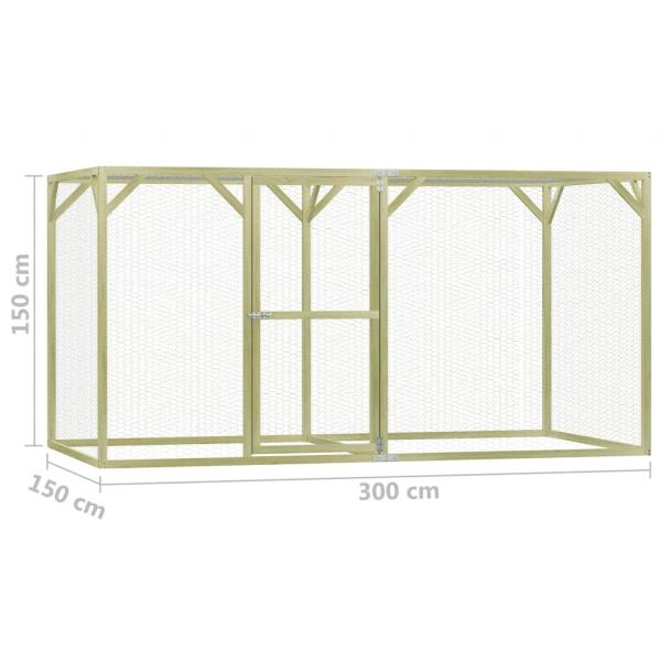 Hühnerkäfig 1,5x3x1,5 m Imprägniertes Kiefernholz