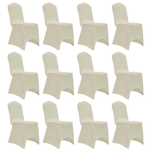 ARDEBO.de - Stretch-Stuhlhussen 12 Stk. Creme