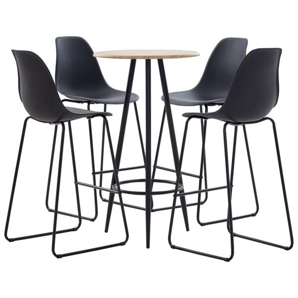 ARDEBO.de - 5-tlg. Bar-Set Kunststoff Schwarz