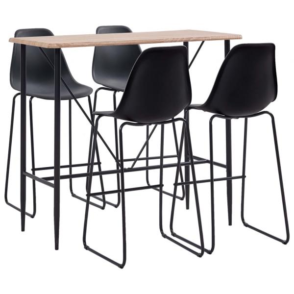 ARDEBO.de - 5-tlg. Bar-Set Kunststoff Schwarz