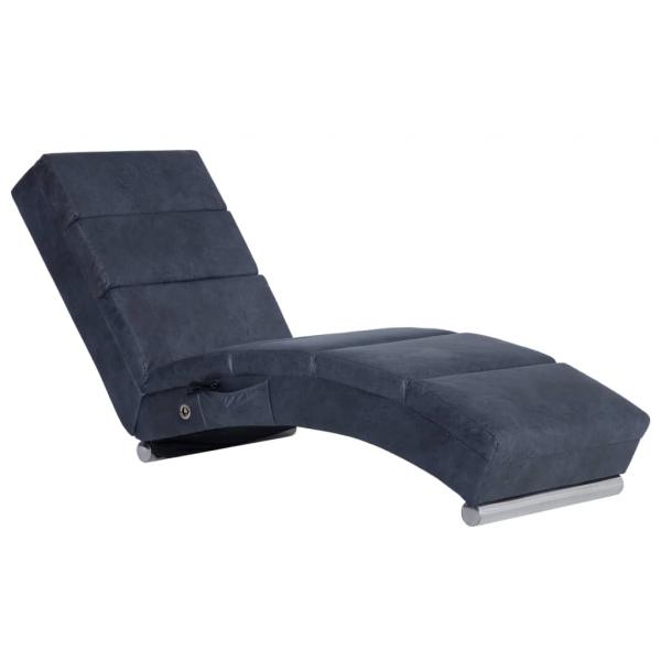 Massage Chaiselongue Grau Wildleder-Optik