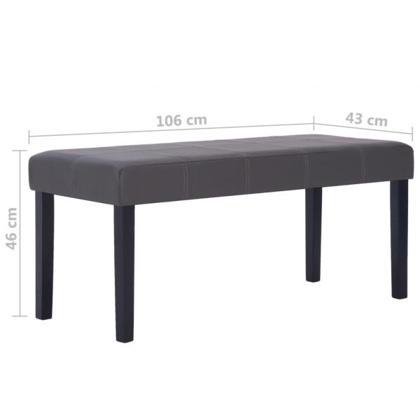 Sitzbank 106 cm Grau Kunstleder