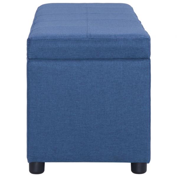 Bank mit Staufach 116 cm Blau Polyester 