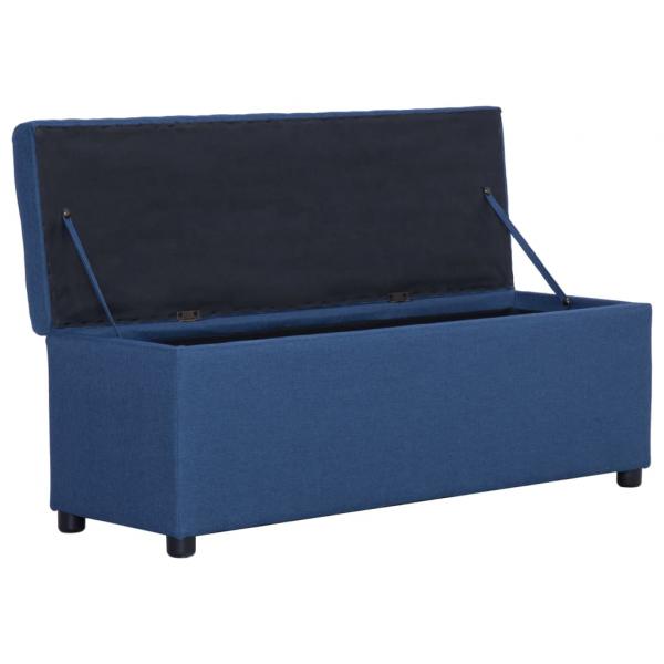 Bank mit Staufach 116 cm Blau Polyester 