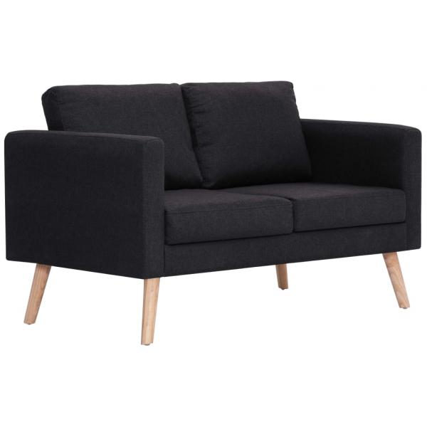 2-Sitzer-Sofa Stoff Schwarz