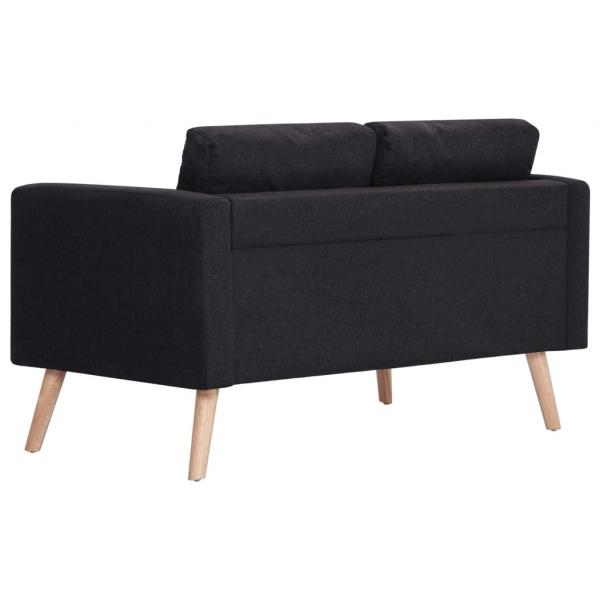 2-Sitzer-Sofa Stoff Schwarz