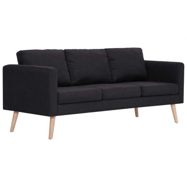 3-Sitzer-Sofa Stoff Schwarz