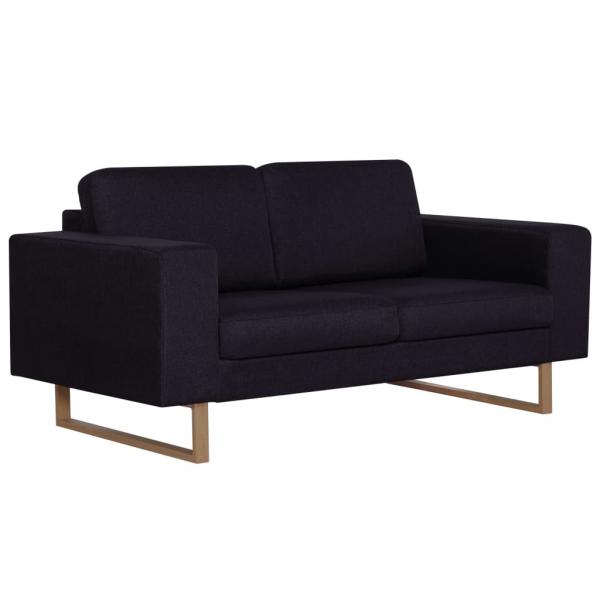 2-Sitzer-Sofa Stoff Schwarz