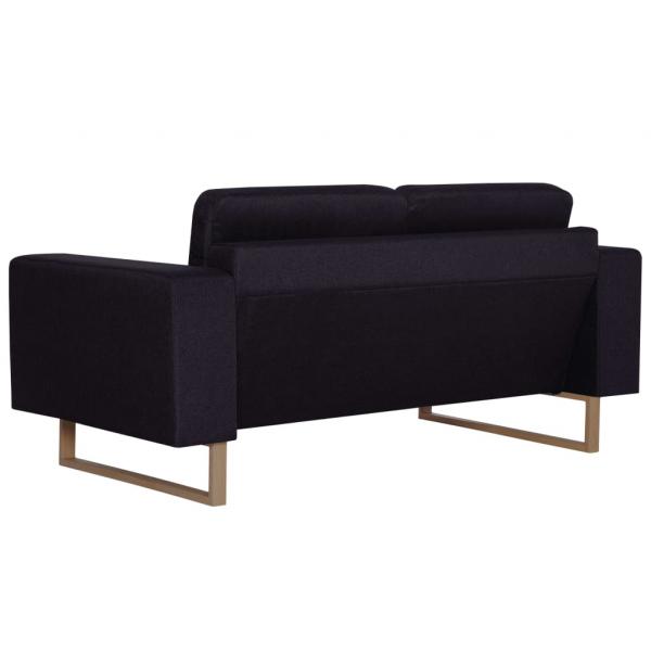 2-Sitzer-Sofa Stoff Schwarz