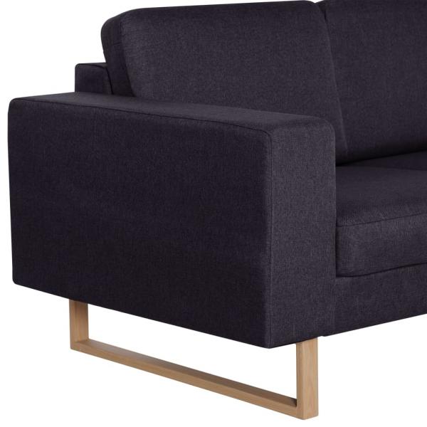 2-Sitzer-Sofa Stoff Schwarz