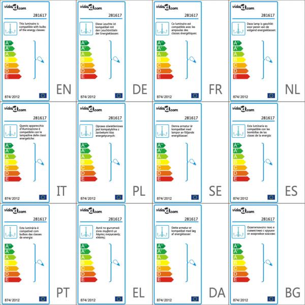 Kronleuchter Golden 5 x E14-Glühbirnen