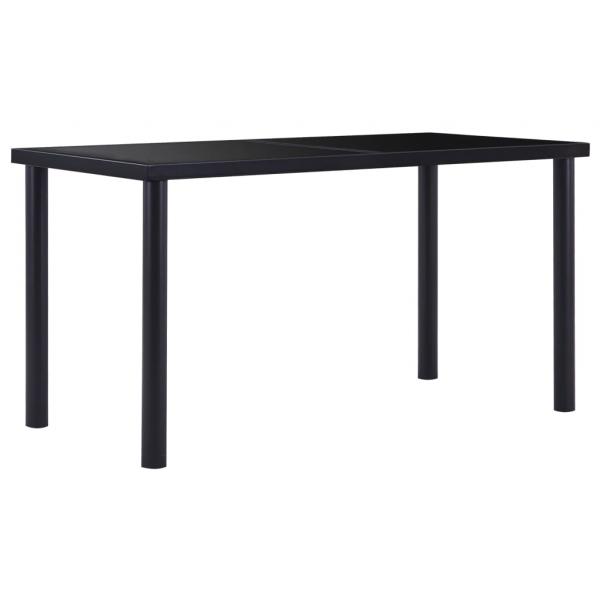 ARDEBO.de - Esstisch Schwarz 140 x 70 x 75 cm Hartglas