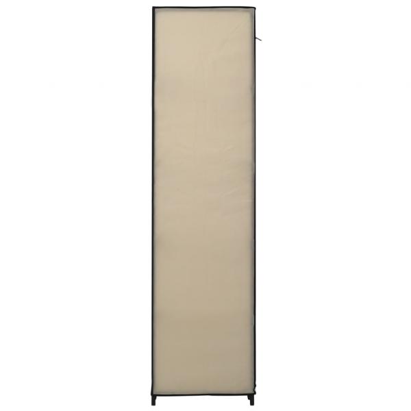 Stoffschrank mit Fächern Kleiderstangen Creme 150x45x176cm