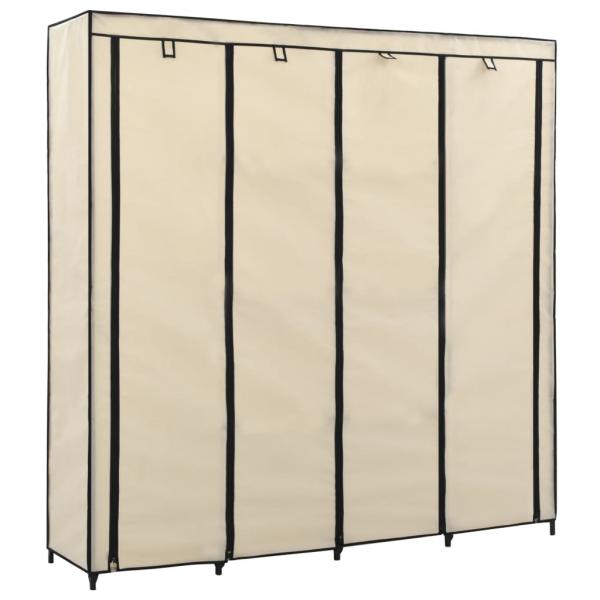 Kleiderschrank mit 4 Fächern Creme 175 x 45 x 170 cm