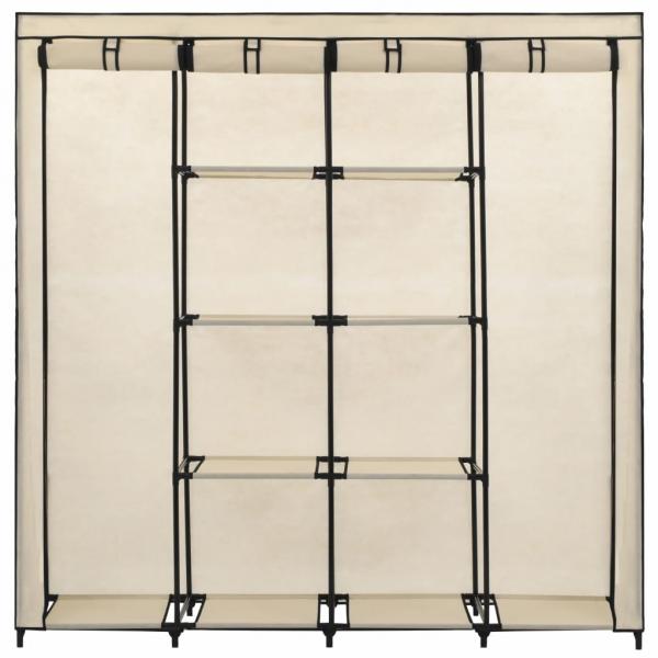 Kleiderschrank mit 4 Fächern Creme 175 x 45 x 170 cm