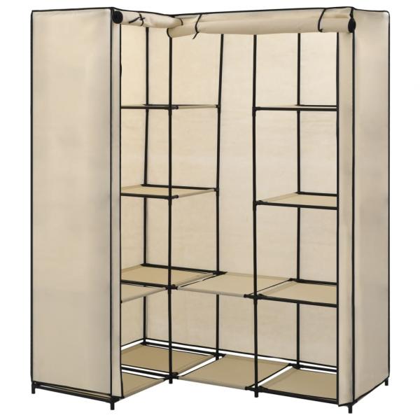 Eckkleiderschrank Creme 130 x 87 x 169 cm