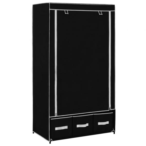 ARDEBO.de - Kleiderschrank Schwarz 87 x 49 x 159 cm Stoff