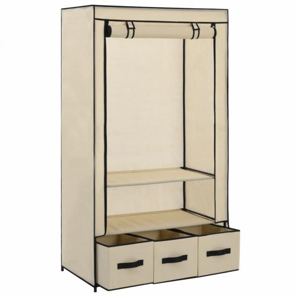 Kleiderschrank Creme 87 x 49 x 159 cm Stoff