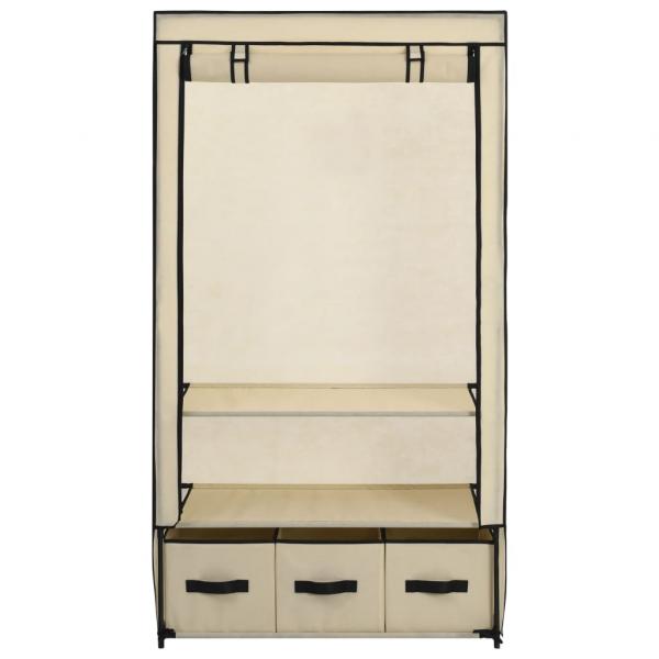 Kleiderschrank Creme 87 x 49 x 159 cm Stoff