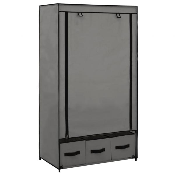 ARDEBO.de - Kleiderschrank Grau 87 x 49 x 159 cm Stoff