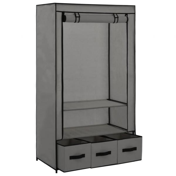 Kleiderschrank Grau 87 x 49 x 159 cm Stoff