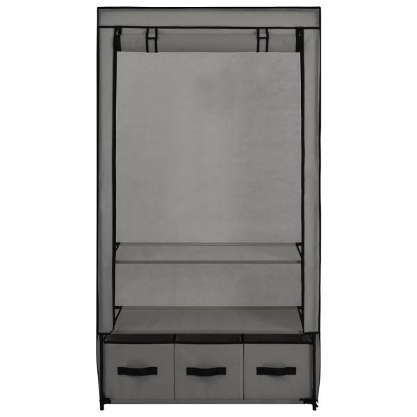 Kleiderschrank Grau 87 x 49 x 159 cm Stoff