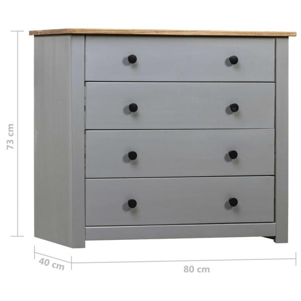 Sideboard Grau 80x40x73 cm Kiefernholz Panama