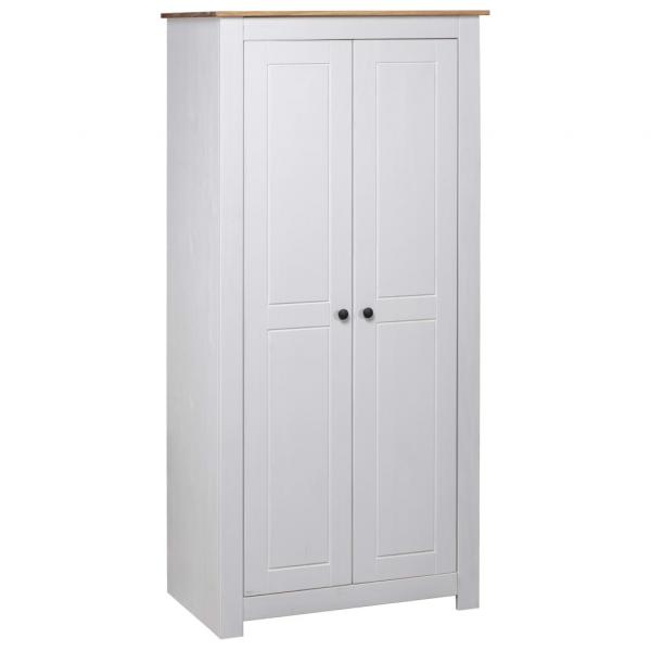 ARDEBO.de - Kleiderschrank Weiß 80×50×171,5 cm Kiefer Massiv Panama Serie