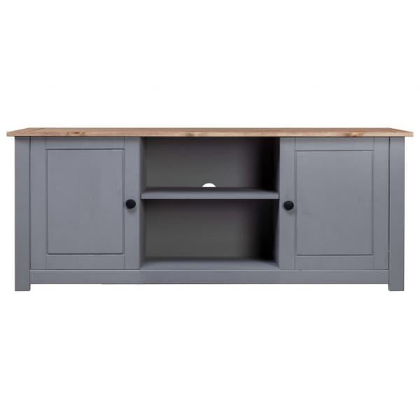 TV-Schrank Grau 120x40x50 cm Massivholz Panama-Kiefer