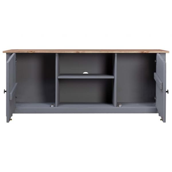 TV-Schrank Grau 120x40x50 cm Massivholz Panama-Kiefer