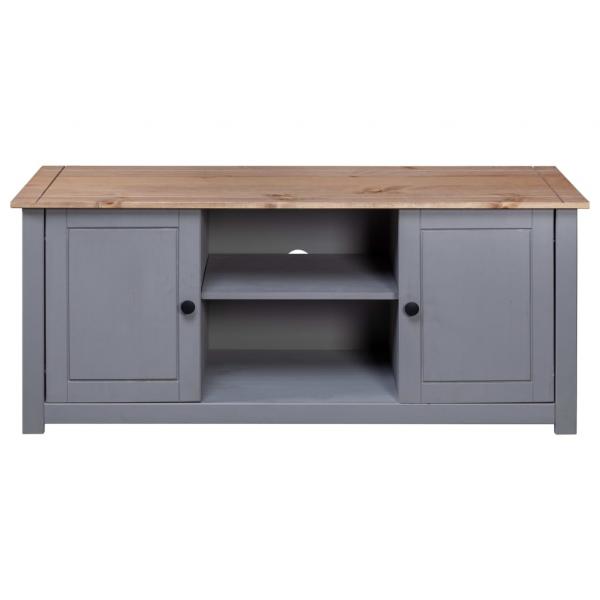 TV-Schrank Grau 120x40x50 cm Massivholz Panama-Kiefer