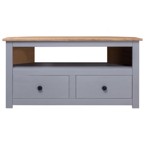 TV-Eckschrank Grau 93 x 49 x 49 cm Massivholz Panama-Kiefer 