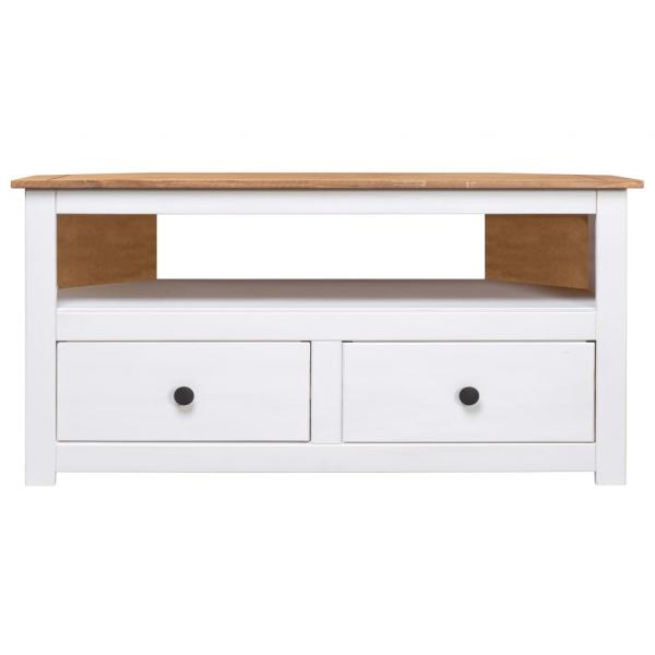 TV-Eckschrank Weiß 93 x 49 x 49 cm Massivholz Panama-Kiefer 