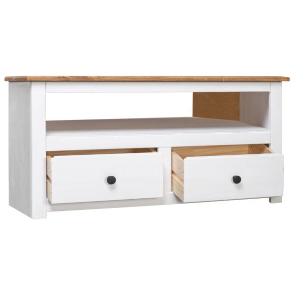 TV-Eckschrank Weiß 93 x 49 x 49 cm Massivholz Panama-Kiefer 