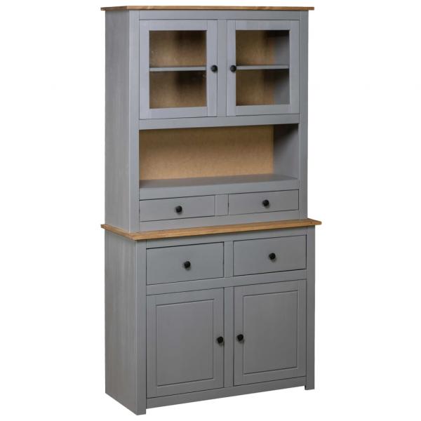 ARDEBO.de - Highboard Grau 93x40,5x180 cm Kiefernholz Panama