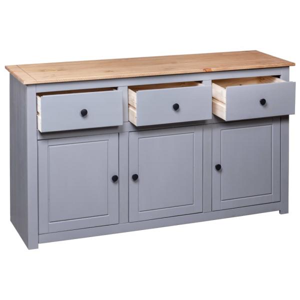 Sideboard Grau 135x40x80 cm Kiefernholz Panama