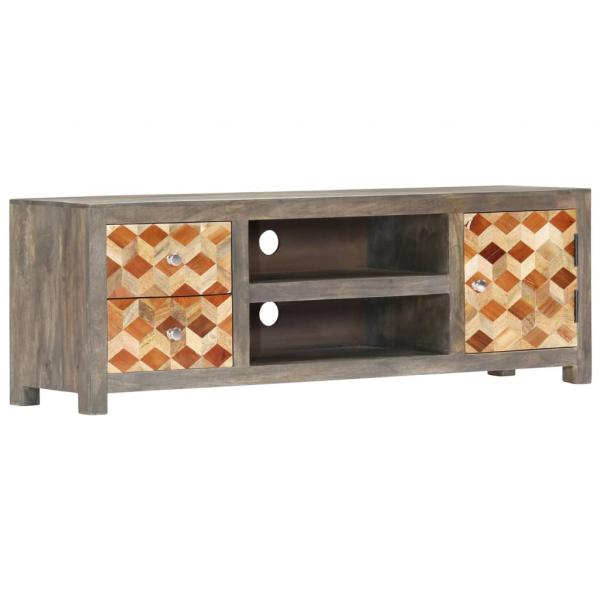 TV-Schrank Grau 120x30x40 cm Massivholz Mango