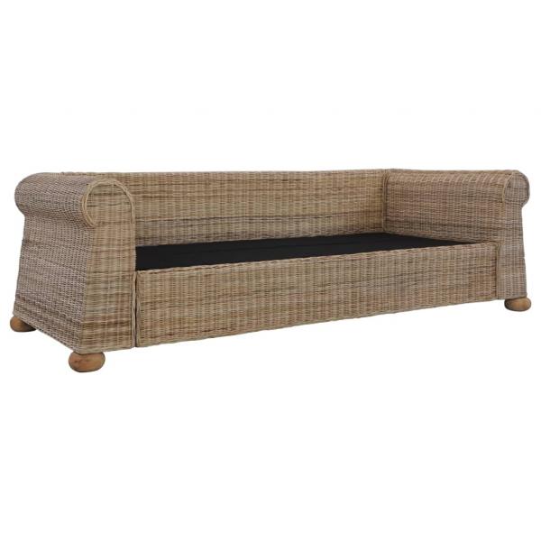 3-Sitzer-Sofa mit Kissen Natur Rattan