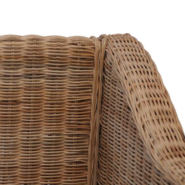 3-Sitzer-Sofa mit Kissen Natürliches Rattan