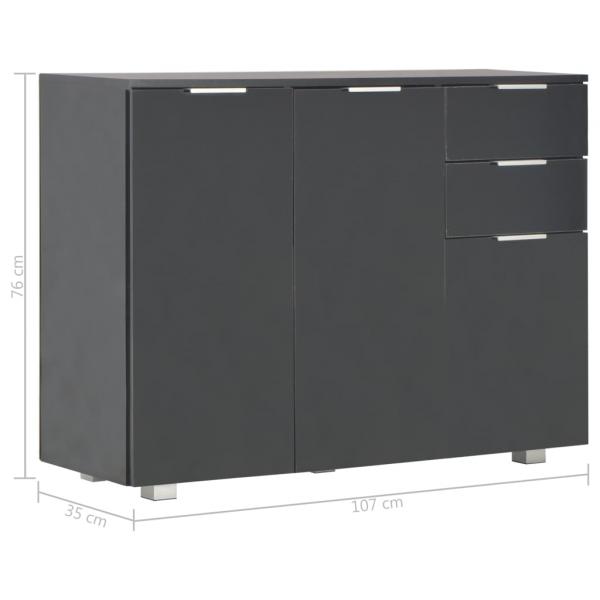 Sideboard Hochglanz-Schwarz 107x35x80,5 cm