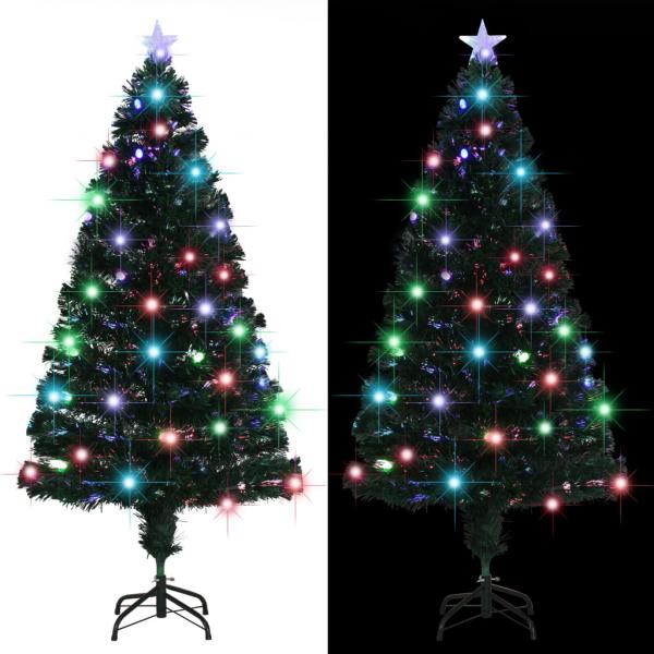 ARDEBO.de - Weihnachtsbaum mit Beleuchtung und Ständer 150 cm Glasfaser