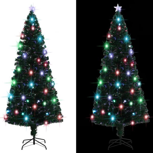 ARDEBO.de - Weihnachtsbaum mit Beleuchtung und Ständer 210 cm Glasfaser