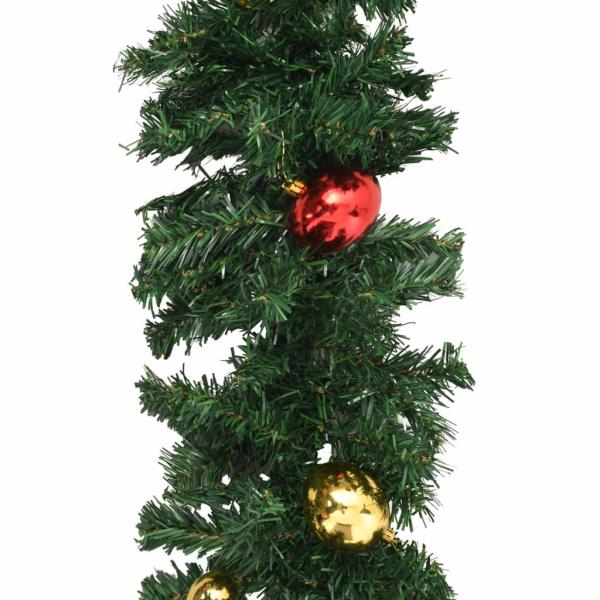 Weihnachtsgirlanden 4 Stk. mit Kugeln Grün 270 cm PVC