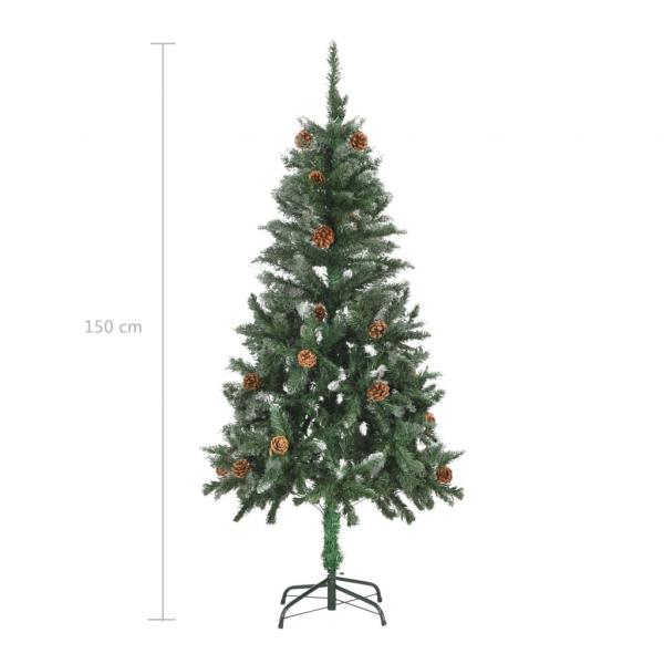 Künstlicher Weihnachtsbaum Kiefernzapfen Weißem Glitzer 150 cm