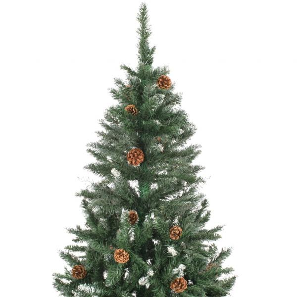 Künstlicher Weihnachtsbaum Kiefernzapfen Weißem Glitzer 210 cm