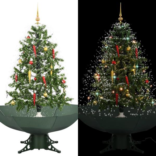 ARDEBO.de - Schneiender Weihnachtsbaum mit Schirmfuß Grün 140 cm